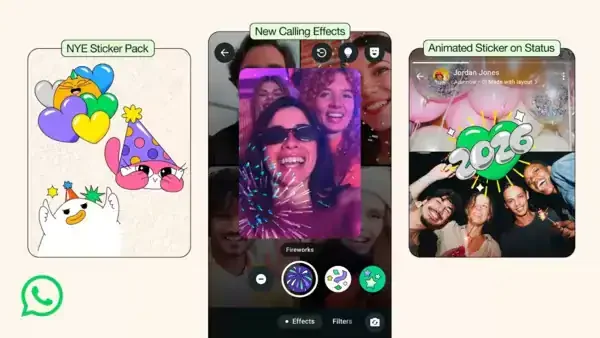 WhatsApp Rolls Out Festive Features for New Year 2026: Animated Stickers, Video Call Effects and More
