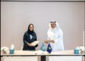 SBWC Director Maryam Bin Al Shaikh and Packman Portal Co-founder Mohamed Al Rashed at the MoU signing ceremony.