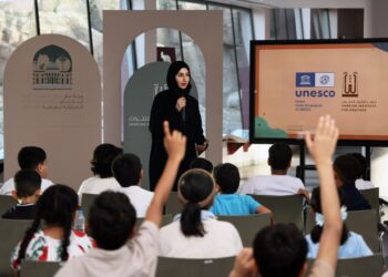 Children engaging in creative writing and storytelling at the Sharjah Public Libraries Summer Camp 2026.