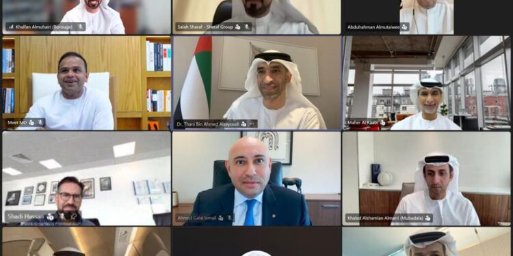 Dr. Thani bin Ahmed Al Zeyoudi chairing the UAE International Investment Council board meeting in Abu Dhabi