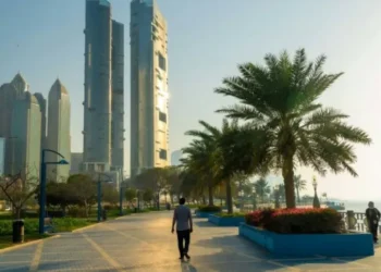 Dense fog hovering over UAE skyline during early morning hours