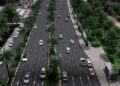 Aerial view of the new 500-metre bridge connecting Dubai World Trade Centre to Al Mustaqbal Street.