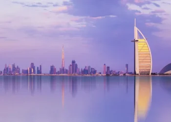 Skyline of Dubai showcasing digital infrastructure and modern urban transport