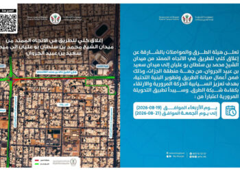 Skyline view of Sharjah road infrastructure and traffic flow