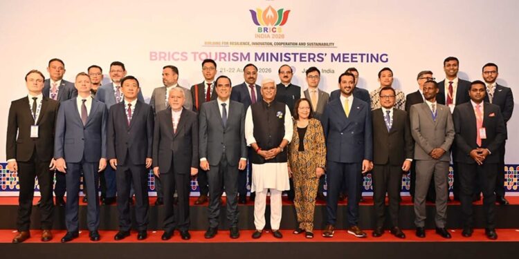 UAE Minister of Economy and Tourism Abdulla bin Touq Al Marri at the BRICS Tourism Ministers Meeting in Jaipur