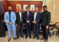 World Malayali Council delegation members presenting a memento to Indian Consul General Dr. Emmadi Vishnu Vardhan Reddy in Dubai.