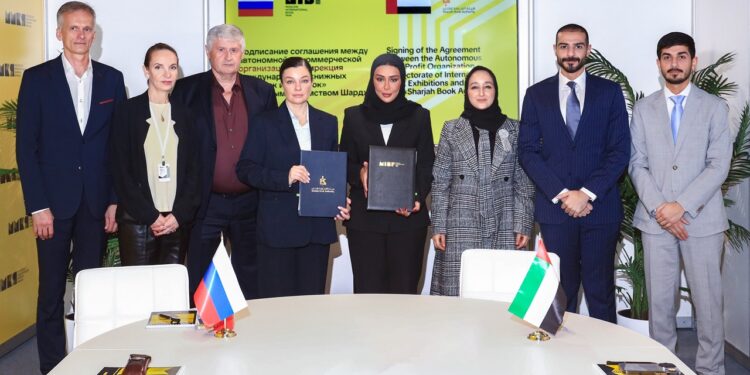 Sharjah Book Authority and Russia's Directorate of International Book Exhibitions sign an agreement at the Moscow Book Fair to expand translation and rights exchange.