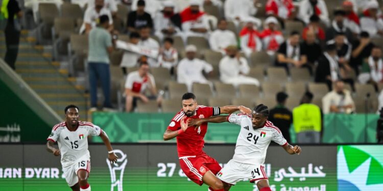 The UAE national football team advanced to the Gulf Cup 27 semi-finals after a commanding 3-0 win over holders Bahrain at Prince Abdullah Al-Faisal Stadium in Jeddah.