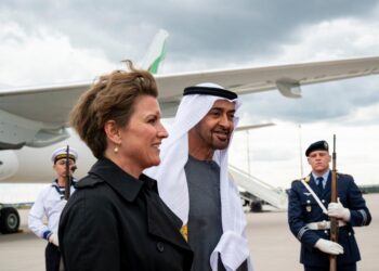 UAE President Sheikh Mohamed bin Zayed Al Nahyan lands in Berlin for an official state visit, accompanied by German fighter jets and a high-level cabinet delegation.