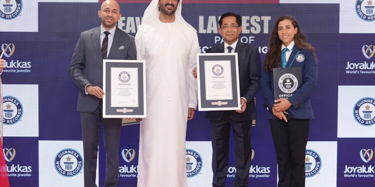 Joyalukkas has achieved two Guinness World Records for the world's heaviest and largest gold earrings. The 16.514 kg 22K gold jhumkas are on display in Dubai.